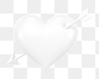 White arrow png through heart, transparent background