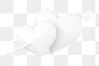 White arrow png through heart, transparent background