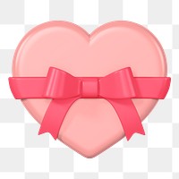 Pink heart box png, 3D Valentine's gift, transparent background