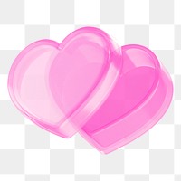 Pink heart box png, 3D Valentine's gift, transparent background