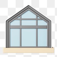 Simple house model png, 3D illustration, transparent background