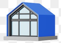 Simple house model png, 3D illustration, transparent background