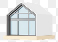 Simple house model png, 3D illustration, transparent background