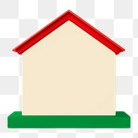 Simple house model png, 3D illustration, transparent background