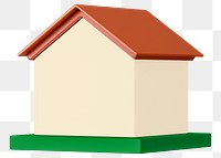 Simple house model png, 3D illustration, transparent background