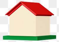 Simple house model png, 3D illustration, transparent background