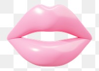 Pink woman's lips png 3D element, transparent background