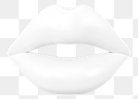 White woman's lips png 3D element, transparent background