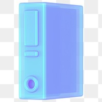 Blue folder png 3D element, transparent background