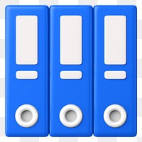 Blue stacked folders png 3D element, transparent background