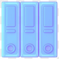 Blue stacked folders png 3D element, transparent background