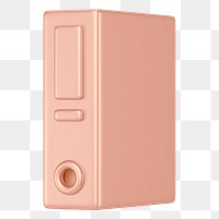 Rose gold folder png 3D element, transparent background