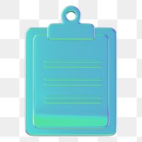 Metallic clipboard paper png 3D, transparent background