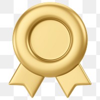 Gold winner badge png 3D, transparent background