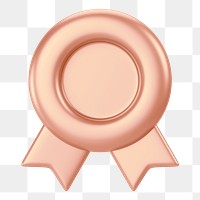 Rose gold winner badge png 3D, transparent background