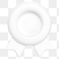 White winner badge png 3D, transparent background