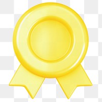 Yellow winner badge png 3D, transparent background