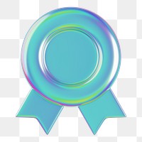 Metallic winner badge png 3D, transparent background