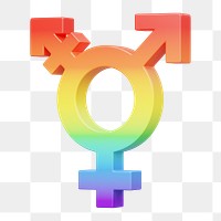 Transgender gender png symbol, transparent background