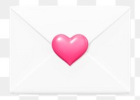 White love letter png, 3D Valentine's illustration, transparent background