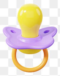 Baby pacifier png 3D, transparent background