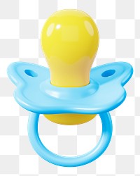 Baby pacifier png 3D, transparent background