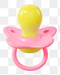 Baby pacifier png 3D, transparent background