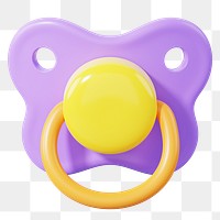 Baby pacifier png 3D, transparent background