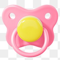 Baby pacifier png 3D, transparent background