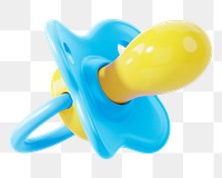 Baby pacifier png 3D, transparent background