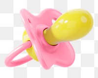 Baby pacifier png 3D, transparent background