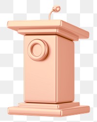 Copper speaker podium png 3D, transparent background