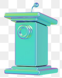 Metallic speaker podium png 3D, transparent background