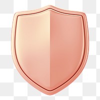 Rose gold shield png 3D element, transparent background