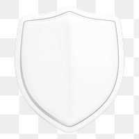 White shield png 3D element, transparent background