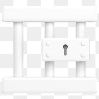 White prison cell png 3D element, transparent background