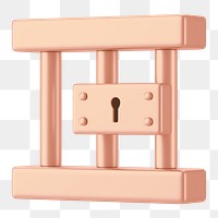 Rose gold prison cell png 3D element, transparent background