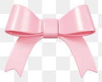 Pink ribbon bow png 3D element, transparent background