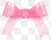 Pink ribbon bow png 3D element, transparent background