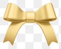 Gold ribbon bow png 3D element, transparent background