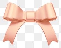Rose gold ribbon bow png 3D element, transparent background