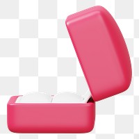 Pink ring box png 3D illustration, transparent background