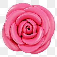 Pink rose png flower, 3D illustration, transparent background