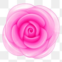 Pink rose png flower, 3D illustration, transparent background