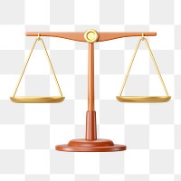 Scale of Justice png 3D element, transparent background