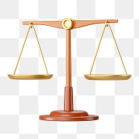 Scale of Justice png 3D element, transparent background