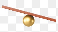 See saw balance png 3D element, transparent background