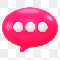 Typing speech bubble png 3D element, transparent background