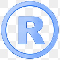 Blue registered trademark png symbol 3D, transparent background