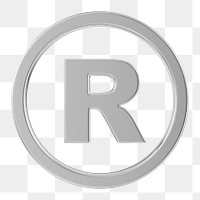 Silver registered trademark png symbol 3D, transparent background